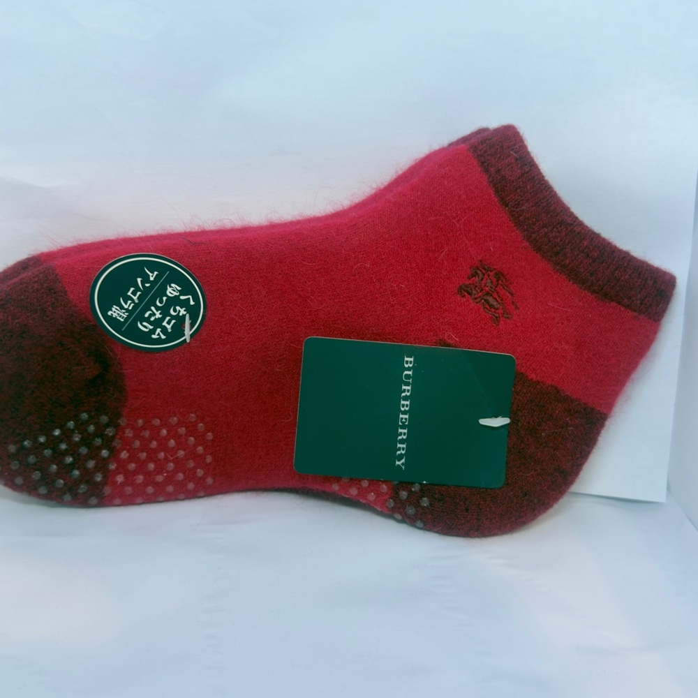 Burberry Deep Red Casual wool Socks